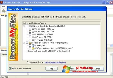 Screenshot Recover My Files para Windows 7