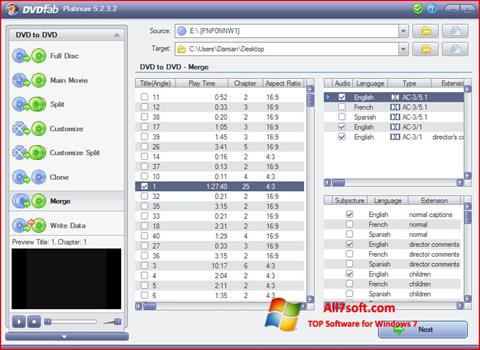 Screenshot DVDFab para Windows 7