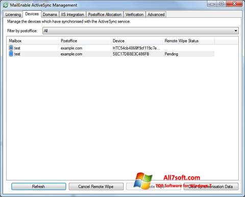 Screenshot Microsoft ActiveSync para Windows 7