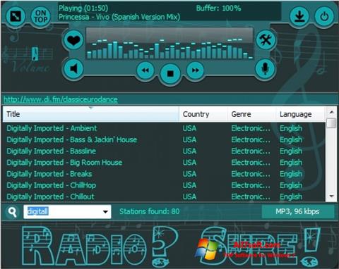 Screenshot RadioSure para Windows 7