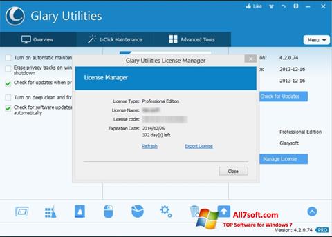 Screenshot Glary Utilities para Windows 7
