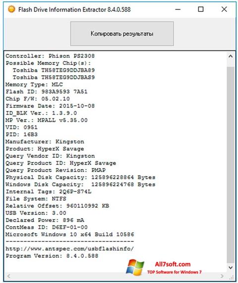 Screenshot Flash Drive Information Extractor para Windows 7