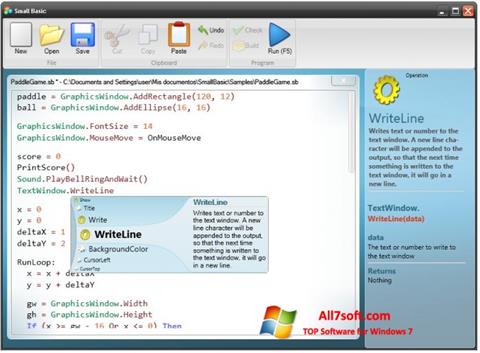 Screenshot Small Basic para Windows 7