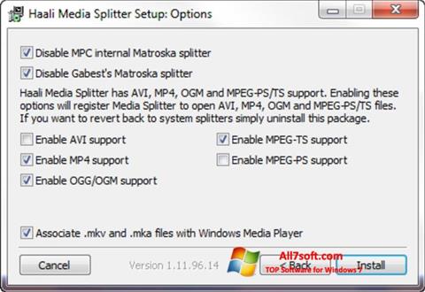 Screenshot Haali Media Splitter para Windows 7