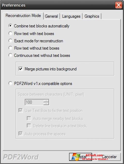 Screenshot PDF2Word para Windows 7