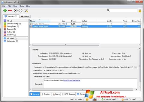 Screenshot qBittorrent para Windows 7