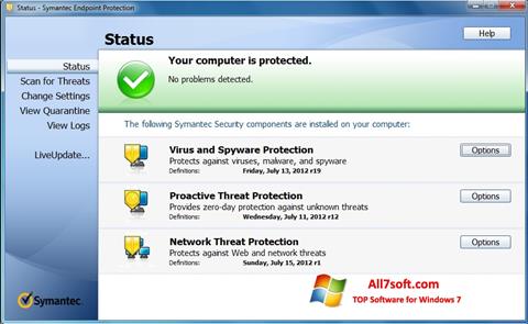 Screenshot Symantec Endpoint Protection para Windows 7