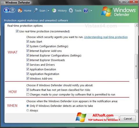 Screenshot Windows Defender para Windows 7