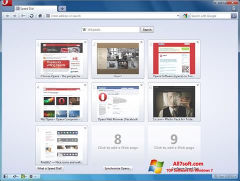 Screenshot Opera para Windows 7