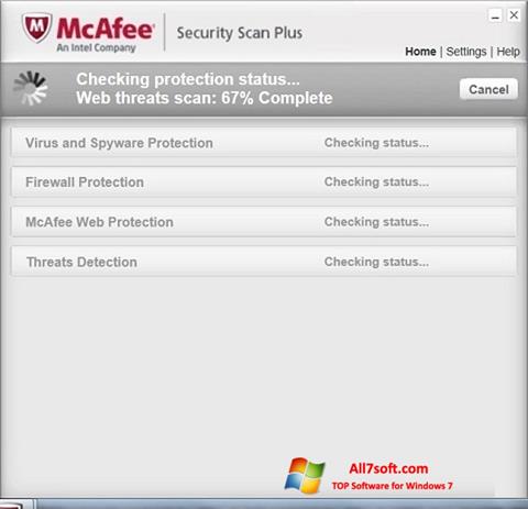 Screenshot McAfee Security Scan Plus para Windows 7