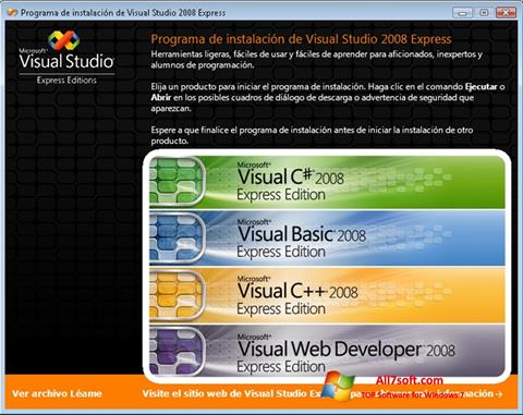 Screenshot Microsoft Visual Studio para Windows 7