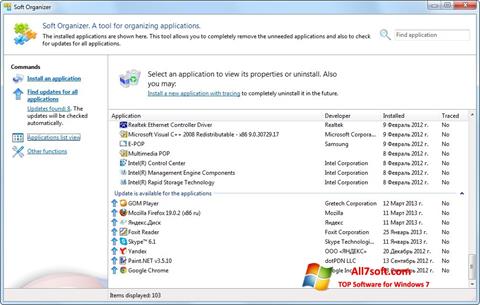 Screenshot Soft Organizer para Windows 7