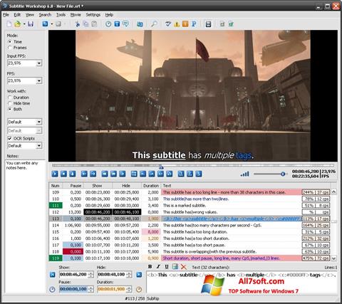 Screenshot Subtitle Workshop para Windows 7