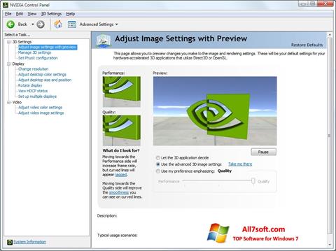 Screenshot NVIDIA ForceWare para Windows 7