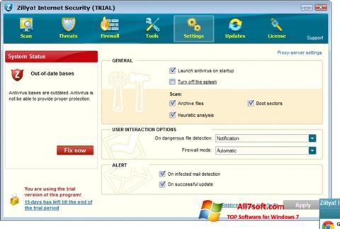 Screenshot Zillya! para Windows 7
