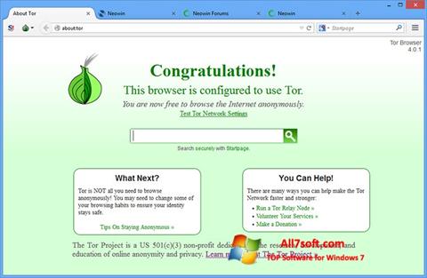 Screenshot Tor para Windows 7