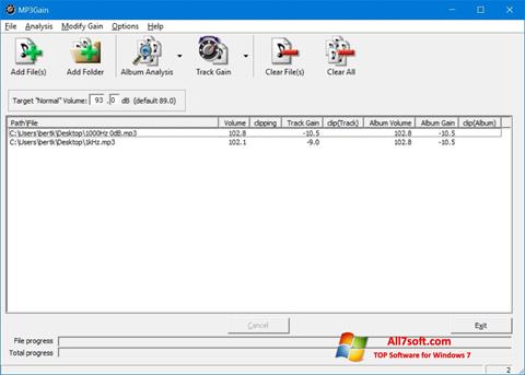 Screenshot MP3Gain para Windows 7