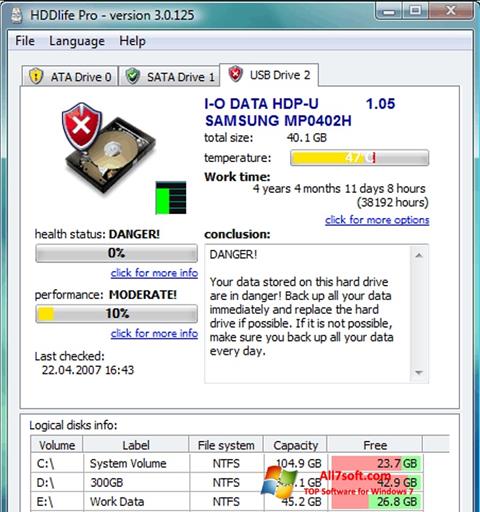 Screenshot HDDlife para Windows 7