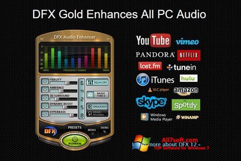 Screenshot DFX Audio Enhancer para Windows 7
