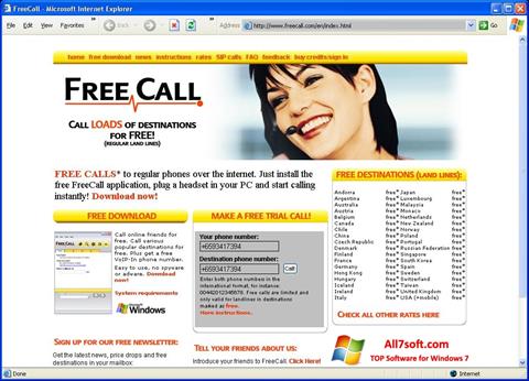 Screenshot FreeCall para Windows 7