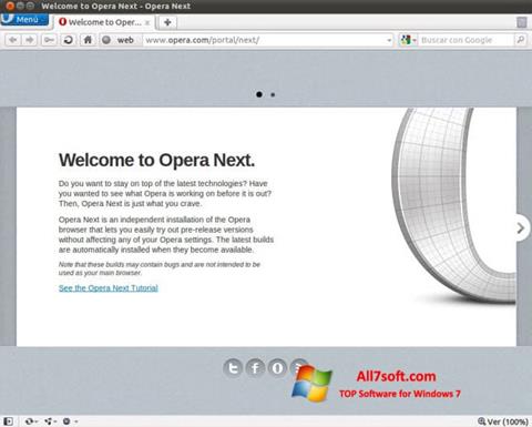 Screenshot Opera Developer para Windows 7