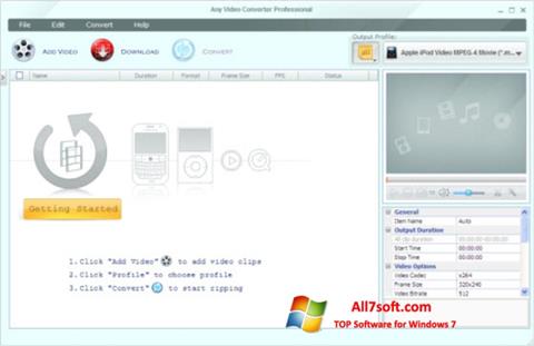 Screenshot Any Video Converter para Windows 7