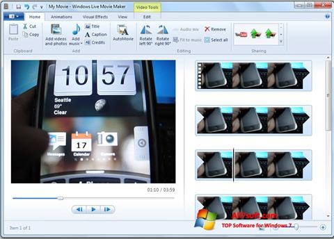 Screenshot Windows Live Movie Maker para Windows 7