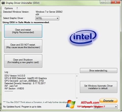 Screenshot Display Driver Uninstaller para Windows 7