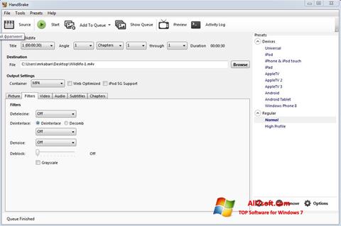 Screenshot HandBrake para Windows 7