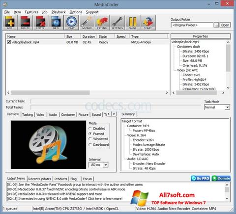 Screenshot MediaCoder para Windows 7