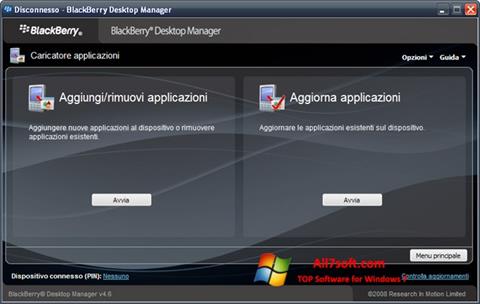 Screenshot BlackBerry Desktop Manager para Windows 7