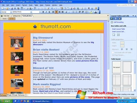 Screenshot Microsoft FrontPage para Windows 7