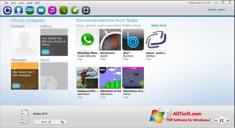 Screenshot Nokia PC Suite para Windows 7