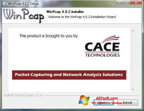 Screenshot WinPcap para Windows 7