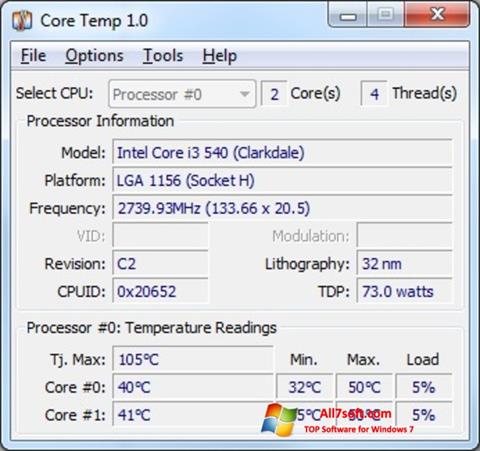 Screenshot Core Temp para Windows 7