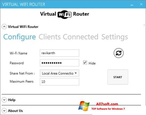 Screenshot Virtual WiFi Router para Windows 7