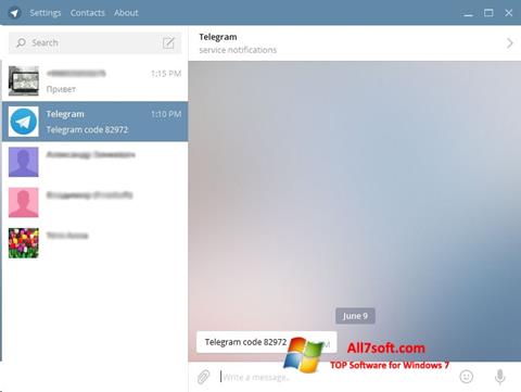 Screenshot Telegram Desktop para Windows 7