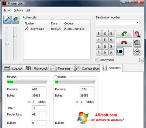 Screenshot PhonerLite para Windows 7