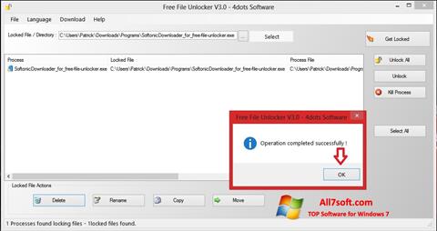 Screenshot Free File Unlocker para Windows 7