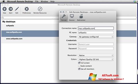 Screenshot Microsoft Remote Desktop para Windows 7