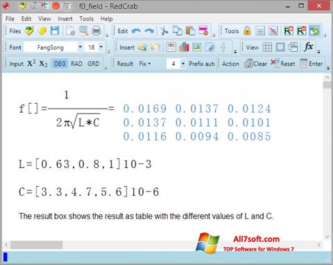 Screenshot RedCrab Calculator para Windows 7