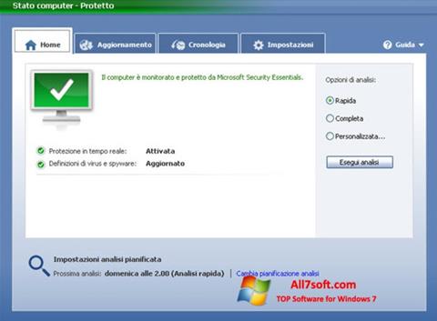 Screenshot Microsoft Security Essentials para Windows 7