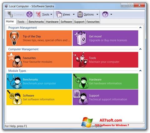Screenshot SiSoftware Sandra para Windows 7
