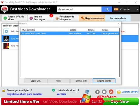 Screenshot Fast Video Downloader para Windows 7