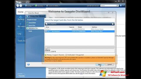 Screenshot Seagate DiscWizard para Windows 7