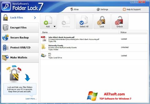 Screenshot Folder Lock para Windows 7