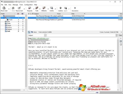 Screenshot Claws Mail para Windows 7