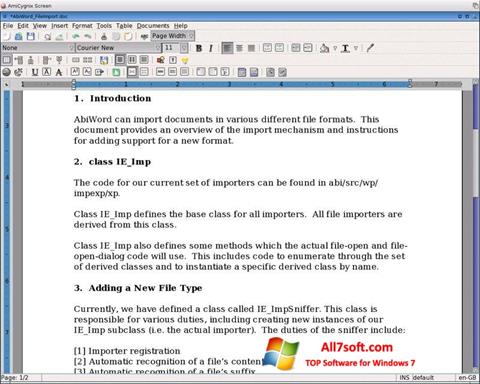 Screenshot AbiWord para Windows 7
