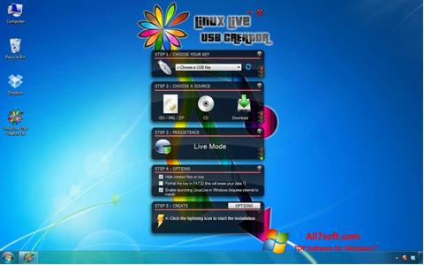 Screenshot LinuxLive USB Creator para Windows 7