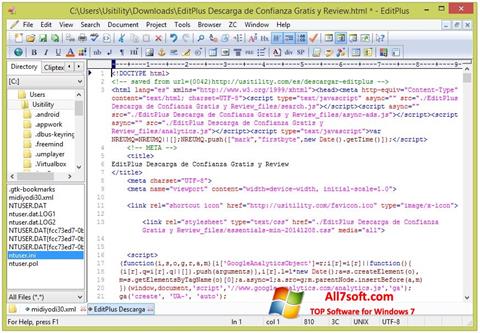 Screenshot EditPlus para Windows 7